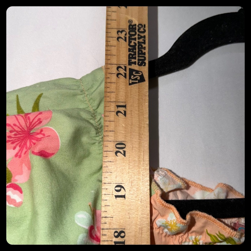 Jelly the Pug Floral Ruffle Pant Set Kids Size 6 Green Peach Boho - Picture 5 of 11